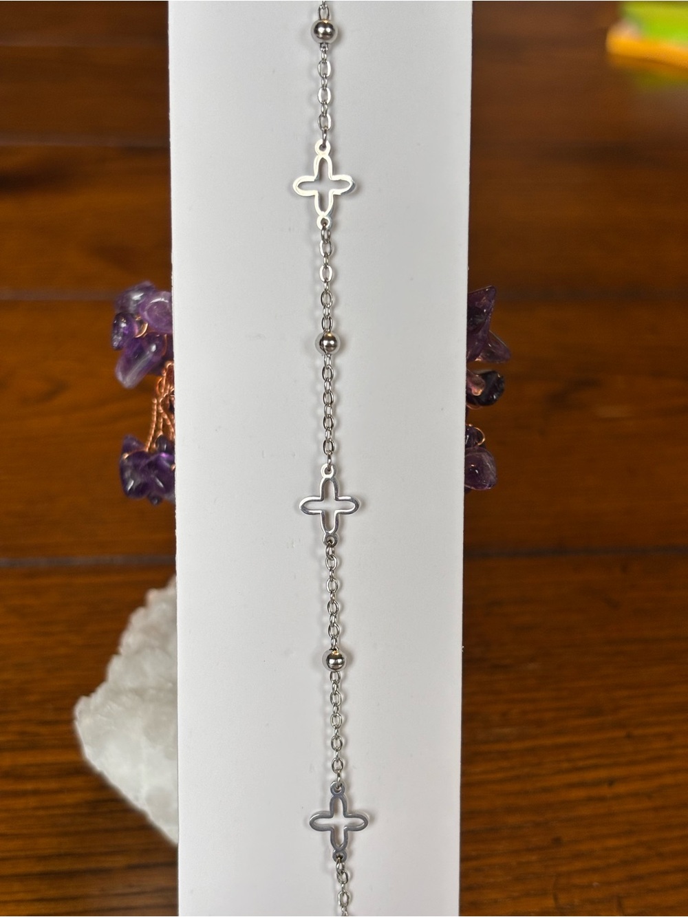 Clover bracelet dainty‎ silver chain for wrist
